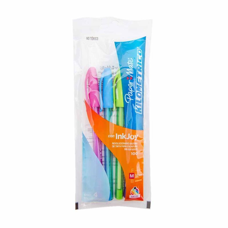 Boligrafo-Paper-Mate-Kilometrico-100-Fun-Colors--X4-Boligrafo-Paper-Mate-4-Unidades-1-19085