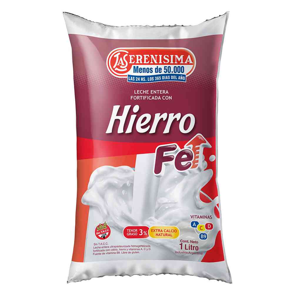 Leche Entera Ultra La Serenísima Extra Calcio Con Hierro Y Vitamina 1 L Vea 1586