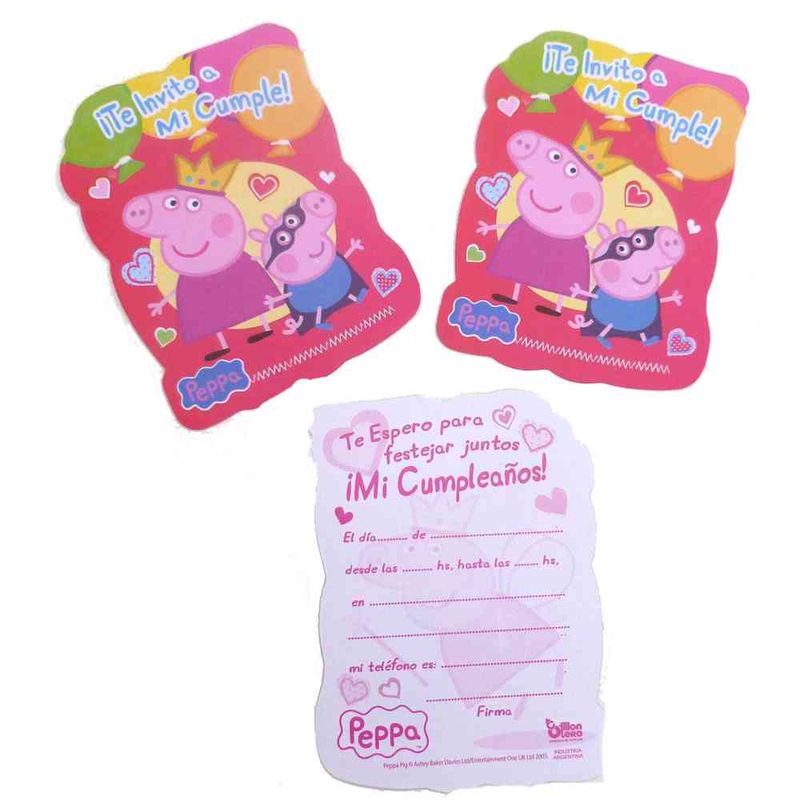 Invitacion-Troquelada--Chica--X-10--Peppa-Pig-InvitaciOn-Troquelada-Peppa-Pig-10-Un-1-45710