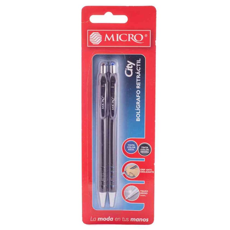 Boligrafo-City-X-2-Retractil-BolIgrafo-Retractil-Sp-2-Unidades-1-47866