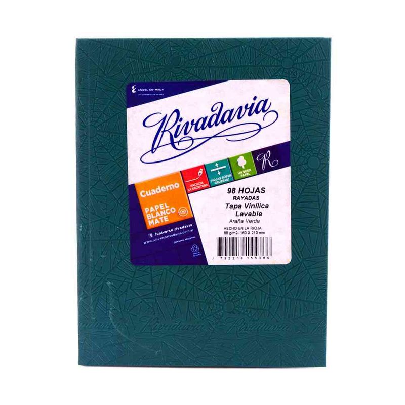 Cuaderno-Rivadavia-Forrado-Verde-98-Hojas-Rayado-Cuaderno-Rayado-Araña-Verde-Rivadavia-98-Hojas-2-19936