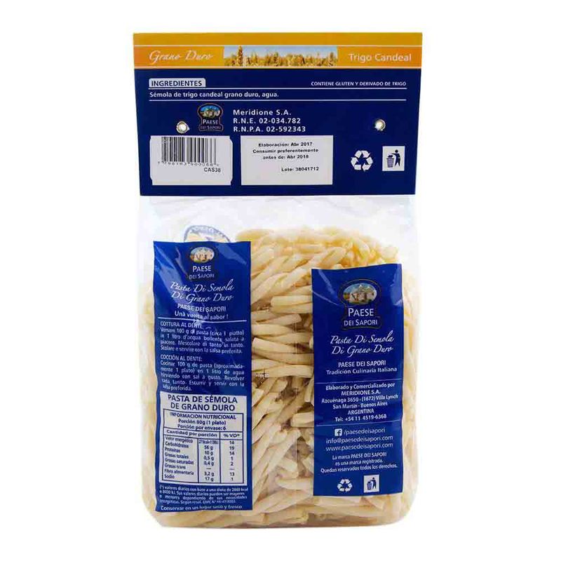 Fideos-Semola-De-Grano-Duropaesecaserecce-N°38x500g-Fideos-De-Semola-Caserecce-Duro-Paese-500-Gr-2-8599