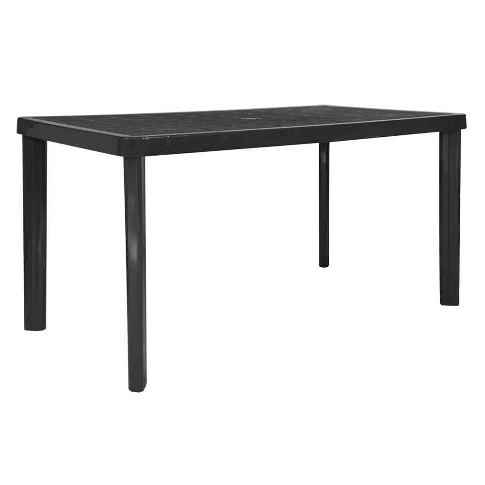 Mesa De Jardin Exterior Plástico Negro Plegable 120x74x60cm