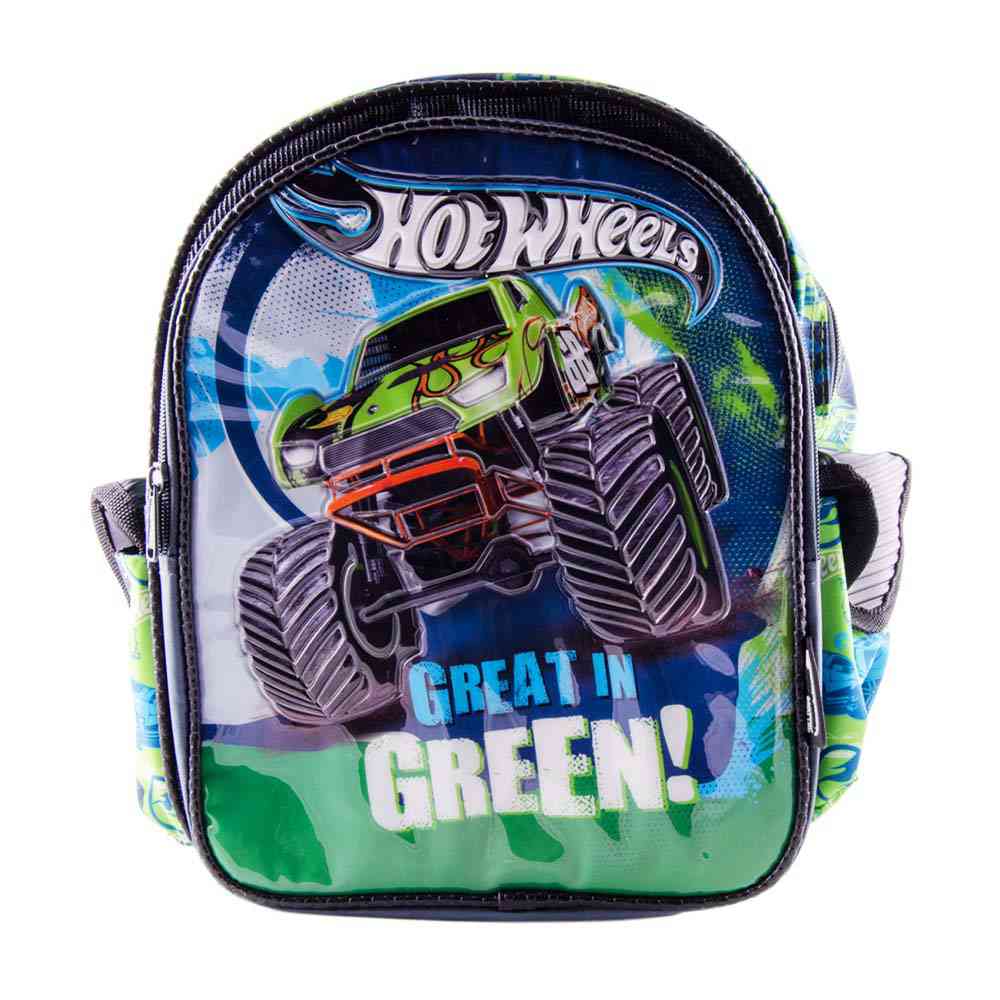 Mochila Hot Wheels Great in Green espalda chica varios colores - Disco