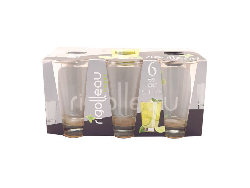 Set X 12 Vaso Vidrio Flint Seelze Cónico 360 Cc Rigolleau