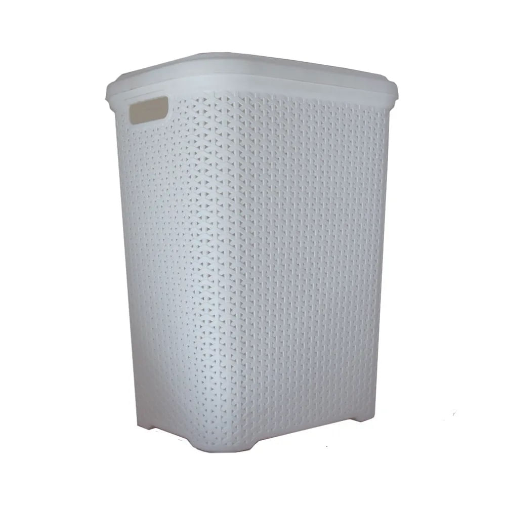 CANASTO DE ROPA rattan blanco plastico - Vea