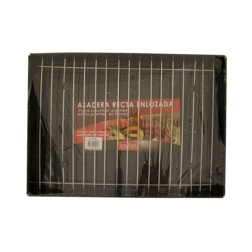 Asadera Enlozada Jovifel Rectangular Con Rejilla Desengrasadora