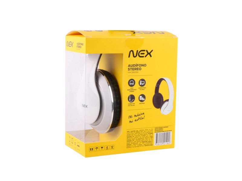 Auriculares Stereo On Ear Blanco Nex