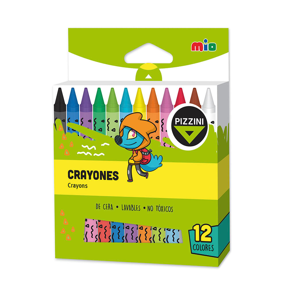 Crayones De Cera Pizzini x 12 Colores - Jumbo