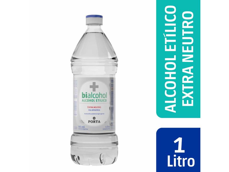 Alcohol Extra Neutro-Bialcohol- USO ALIMENTICIO Porta x litro