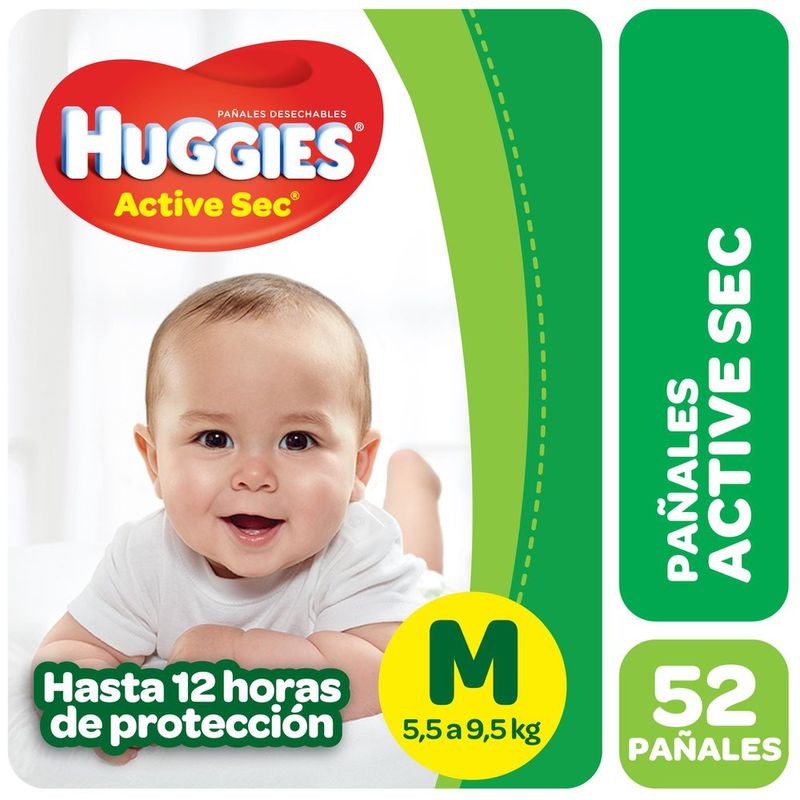 Pañales-Huggies-Active-Sec-M-52-U-1-46145