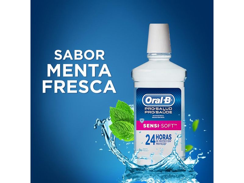 Enjuague Bucal Oral B Pro Salud Sensi Soft Sabor Menta Fresca 500