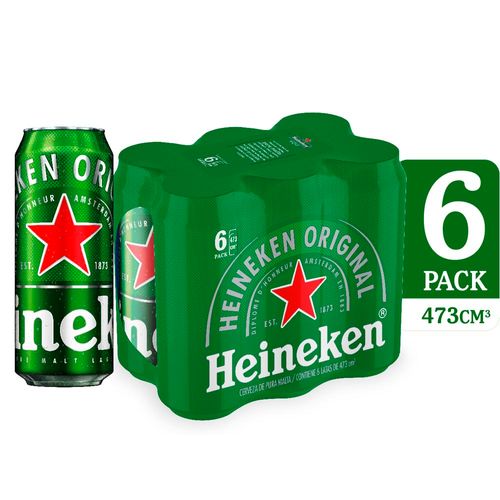 Cerveza Heineken Premium 473 Ml Six Pack