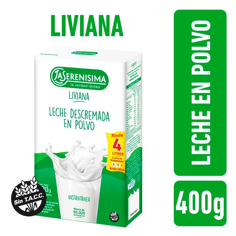 Leche En Polvo Descremada La Serenisima 400gr Jumbo 6723