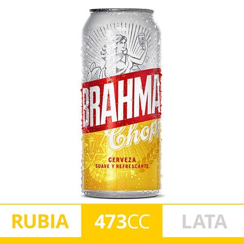Cerveza Rubia Brahma Chopp 473 Ml Lata