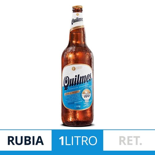 Cerveza Rubia Quilmes Clásica 1 L Botella Retornable
