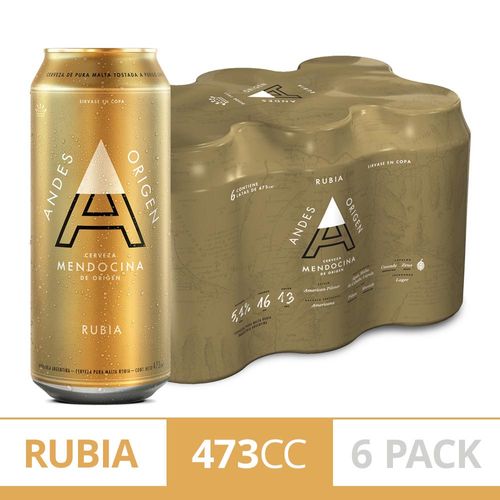 Cerveza Andes Origen Rubia 473cc 6un