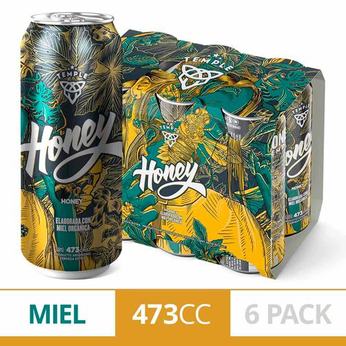 Cerveza Temple Honey 473 Cc Six Pack