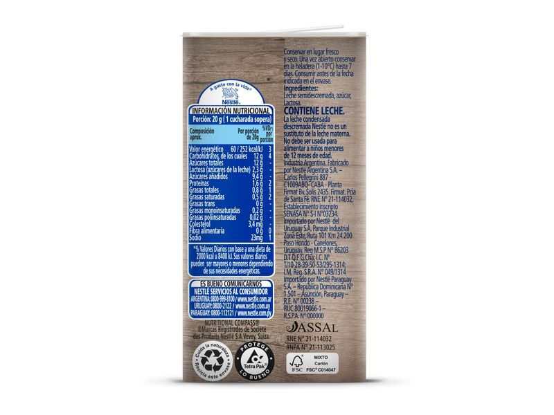 MayoristaNet ONline Leche Condensada Nestle Nueva Formula Tetra ( 24 x 395  gr)