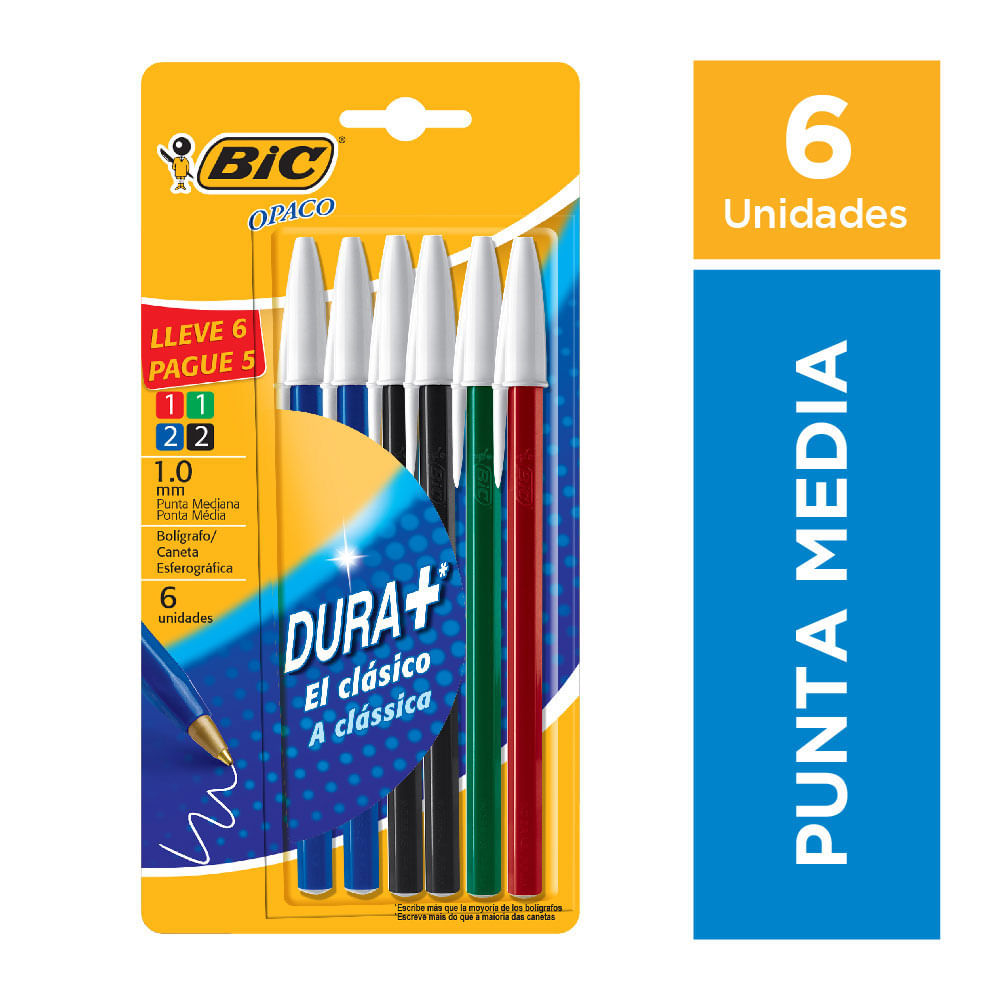 Bolígrafo Opaco 1mm Surtido blister x 6 - Jumbo