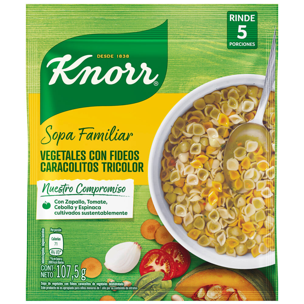 Sopa Knorr Vegetales Con Fideos Caracol