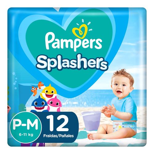 Trajes De Baño Desechables Pampers Splashers Baby Shark  P-m 12 Un