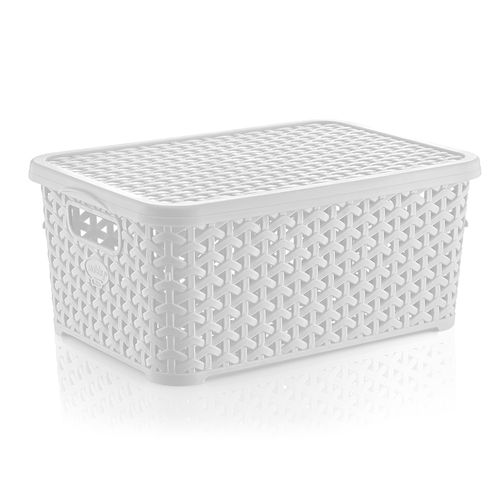 Caja Plastica Simil Ratt S 10lt Blanco 24x34x15,5cm