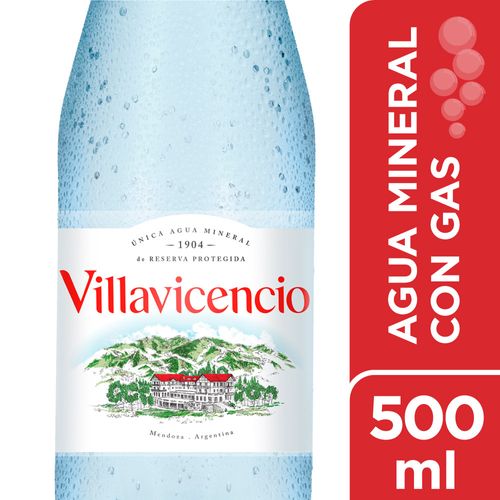 Agua Villavicencio Pet Con Gas 500 Ml