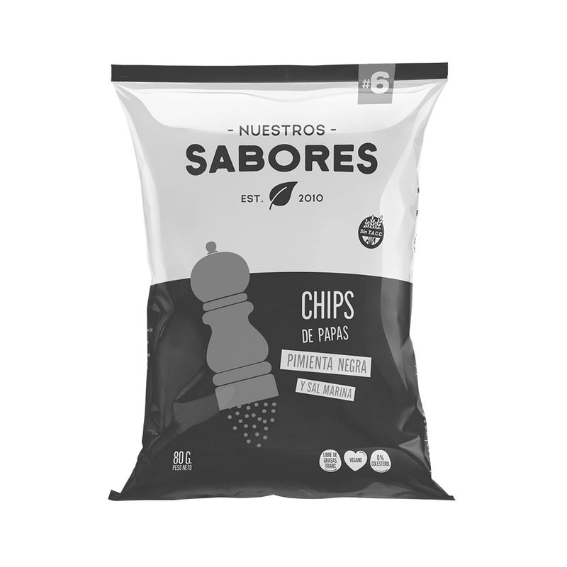 Chips Nuestros Sabores De Papas Pimienta Negra 80 Gr - Jumbo