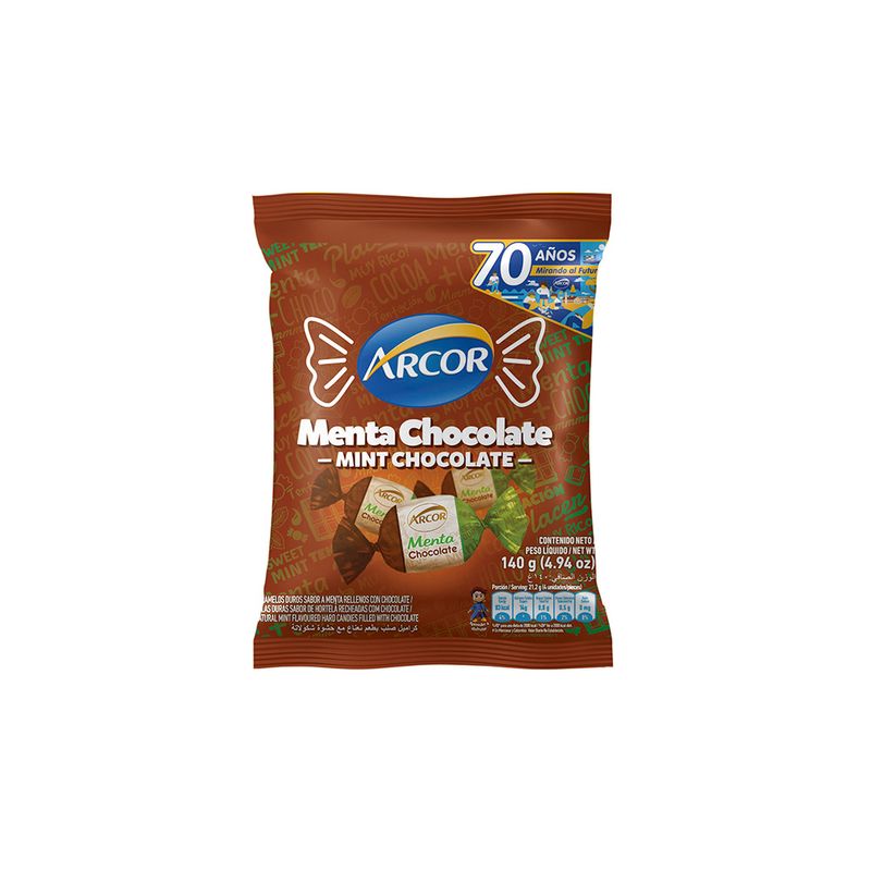 Caramelos ARCOR Menta Chocolate140g - Disco