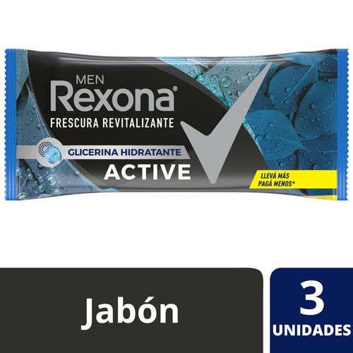 Jabón En Barra Rexona Active 3x125 G