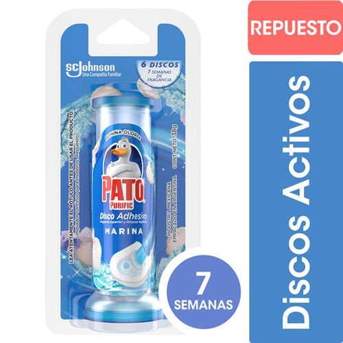 Discos Adhesivos Para Inodoro Pato Marina Repuesto 38gr
