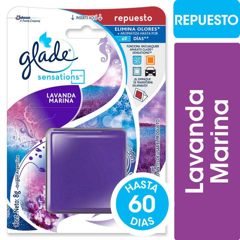 Aromatizante-En-Gel-Glade-Sensations-Car-Repuesto-Lavanda-Marina-1-46399