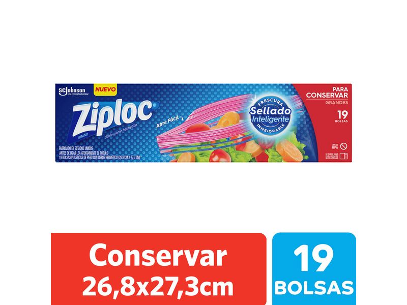 ZIPLOC BOLSA P/CONSERVAR GRANDES x 19u – Perfumeria Burbujas