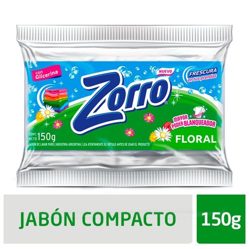 Jabon Compacto Zorro Clasico Floral 150gr