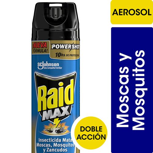 Insecticida Raid Max Mata Moscas Y Mosquitos En Aerosol 370cc