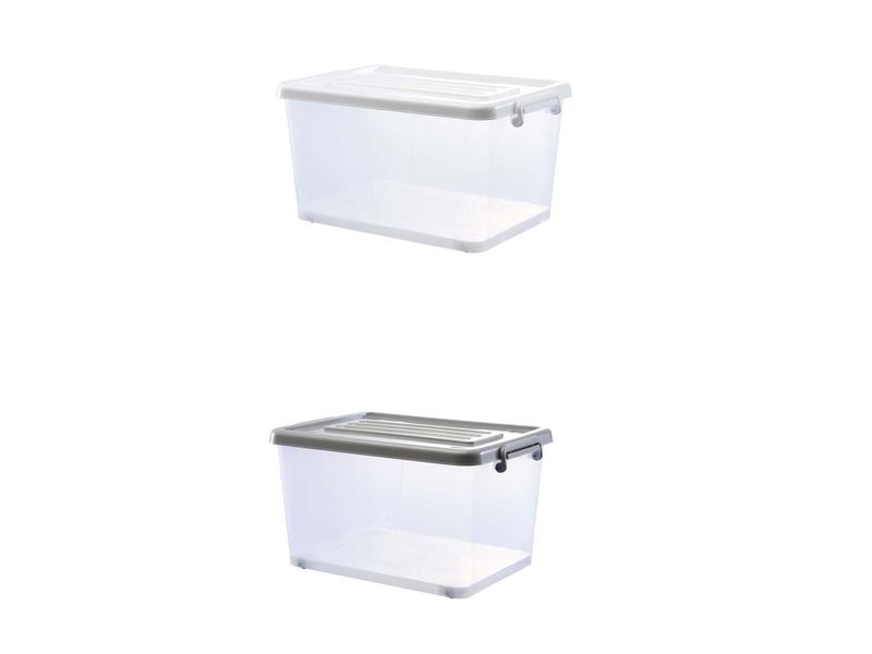 Caja organizadora transparente con ruedas 26 L