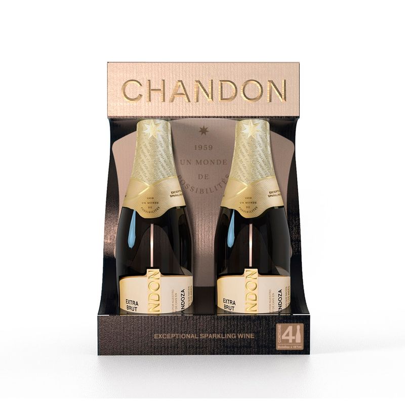 ESPUMANTE CHANDON EXTRA BRUT ESTUCHE FOURPACK 187 ML - Jumbo