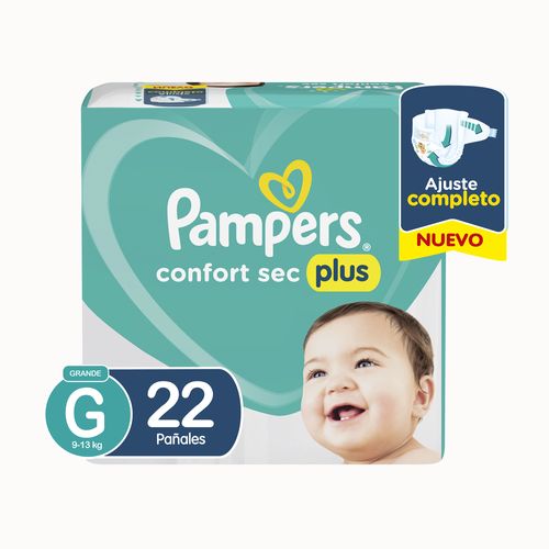 Pañales Pampers Confort Sec Plus G 22 Un