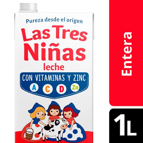 Leche Entera Uat Vitamina/zinc Las Tres Niñas 1l
