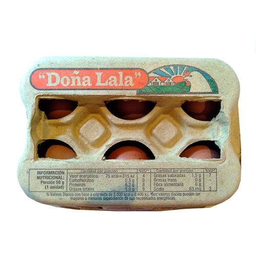 Huevos Color Doña Lala X 6u Carton