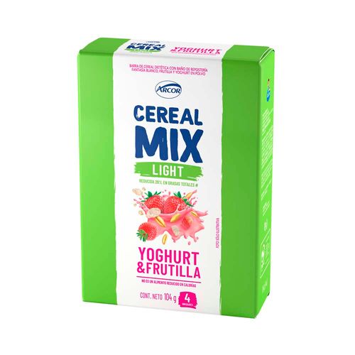 Barra Cereal Mix Yoghurt Frutilla Light X104gr