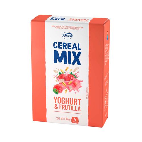 Barra Cereal Mix Yoghurt Frutilla X104gr