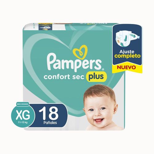Pañales Pampers Confort Sec Plus Xg 18 Un