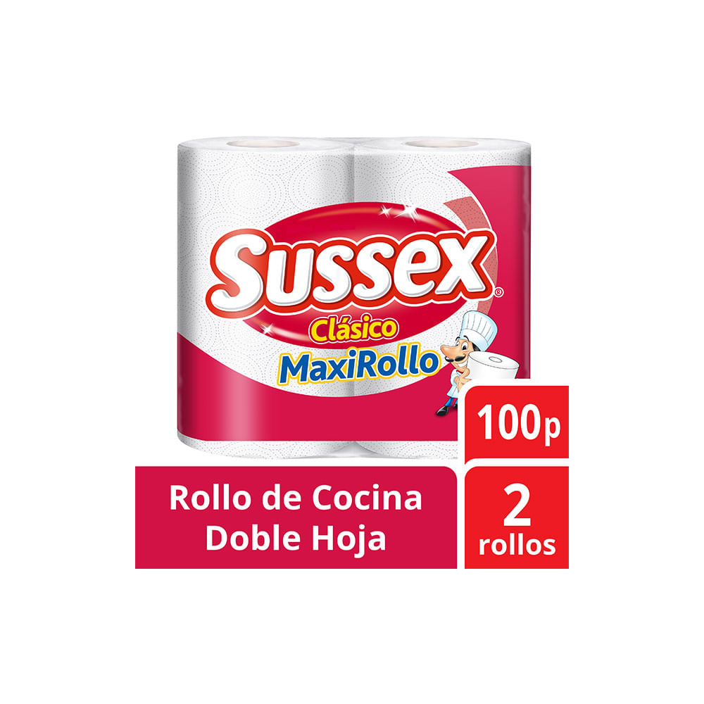 SUSSEX CLASICO MEGAROLLO ROLLO DE COCINA 1 ROLLO X 200 PAÑOS