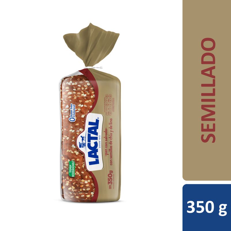 Pan LACTAL De Salvado Semillado X 350grs - Jumbo