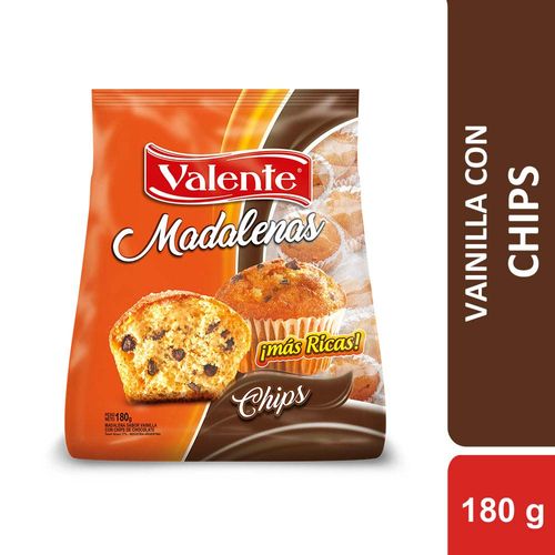Madalenas Chips Choco Valente 180g
