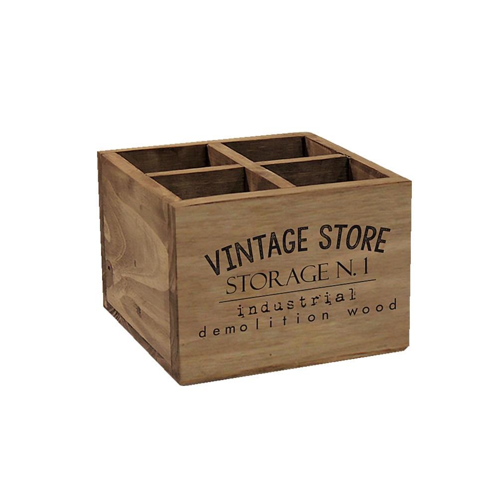 Caja Madera Vintage Store 4d. 21x21x14 - Jumbo