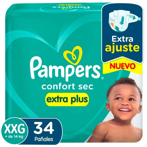 Pañales Pampers Confortsec Xxg X34