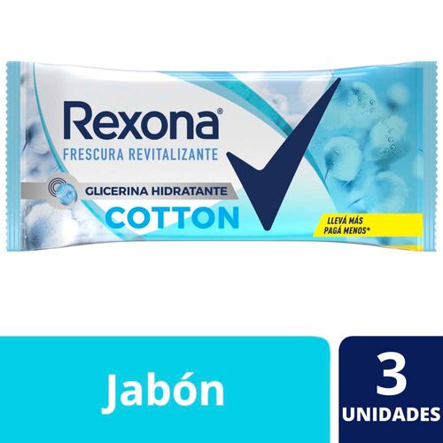 Jabón En Barra Rexona Cotton 3x125 G